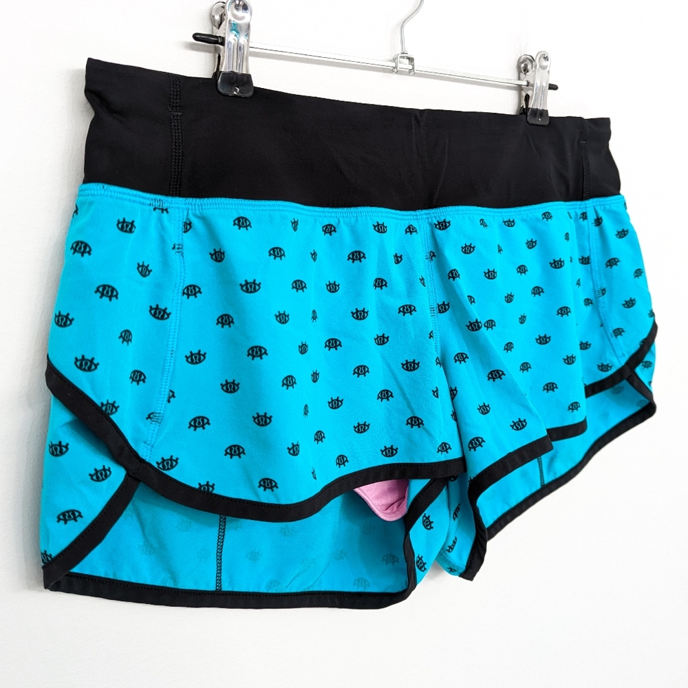 🦄 RARE Lululemon Seawheeze Speed Short Polkadot Eyes Gusto Blue - Picture 3 of 9